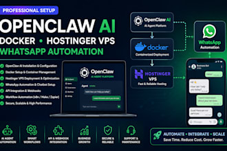 setup openclaw ai,docker, hostinger vps, whatsapp automation