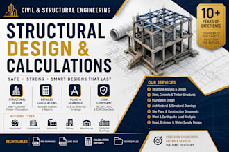 draw your civil and structural engineer for structural design and calculations