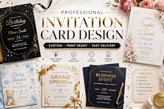 design luxury birthday event a invitation cards