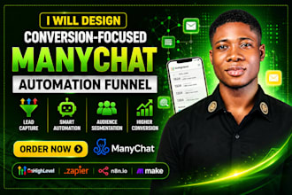 setup manychat automation whatsapp facebook chatbot sales funnel automation