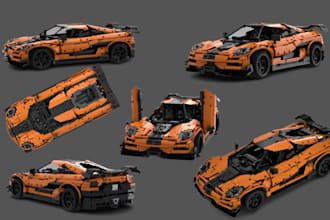design a custom lego moc model lego technic car bike ship with PDF instructions