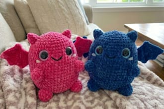design a custom oc plush toy, crotchet amigurumi stuffed animal plushie
