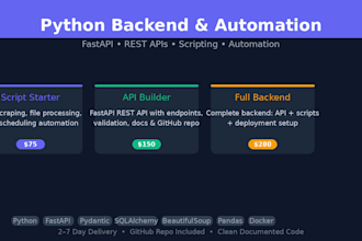 build ai automation scripts, rest apis and python backend with fastapi