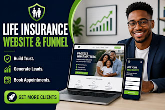 website, insurance landing page insurance funnel for life insurance agents