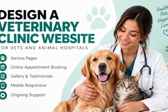 design  premium veterinary clinic website for vet pet care and animal hospitals