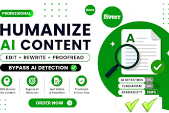 humanize ai content, rewrite, proofread, edit natural human tone