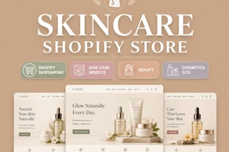 skincare shopify store beauty cosmetics skin care website dropshipping design