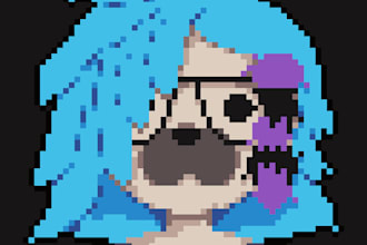 make a pixel art character headshot