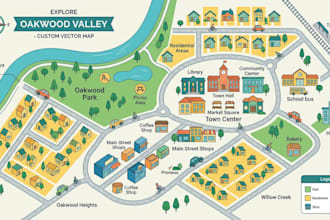 design custom vector maps and cartography illustrations