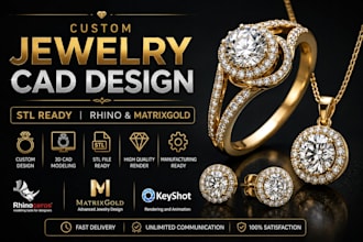 create 3d jewelry cad design ring design and stl file for 3d printing