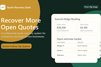 build a quote follow up system to help recover lost estimates