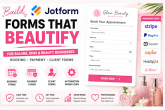 build jotform booking payment and client forms for salons spas, beauty business