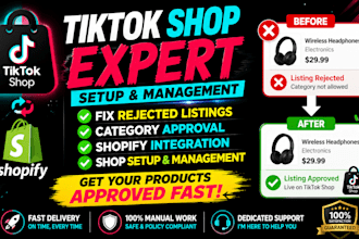 fix tiktok shop rejected listing, setup and manage tiktokshop, category approval