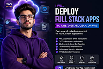 deploy full stack apps to AWS, digitalocean, vercel or vps