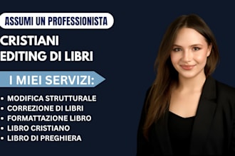 editing strutturale e formattazione di libri cristiani, memorie e preghiere