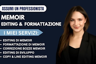 revisionero, correggero e formattero professionalmente il tuo memoir