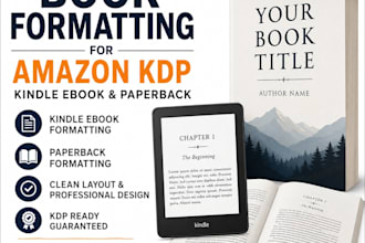 book formatting for amazon KDP, kindle ebook paper back