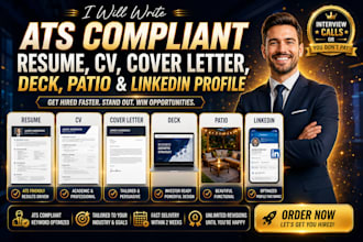 write an arts compliant resume CV cover letter deck patio and linkedin profile