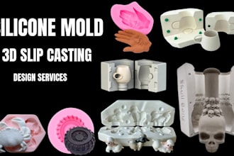 design 3d silicone mold slip casting mold 3d model design print ready stl file
