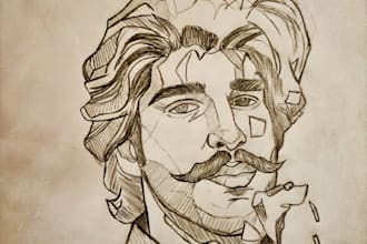 create custom hand drawn pencil sketch