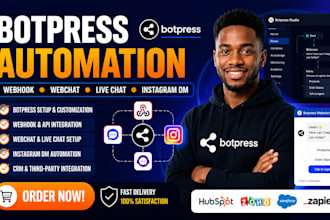 integrate botpress webchat livechat instagram dm webhook crm zapier automation