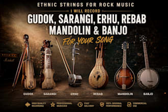 record gudok, sarangi, erhu, rebab, mandolin and banjo for your rock music