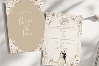 design luxury wedding invitation cards for islamic and modern weddings