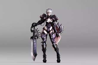 animate3d stylized character,fantasy rpg game,modular avatar,blendshapes,glb mod