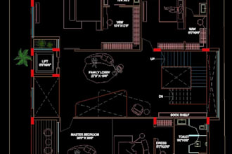 create professional 2d floor plans and house plans in autocad