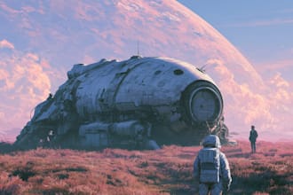 do stunning sci fi illustration and sci fi art