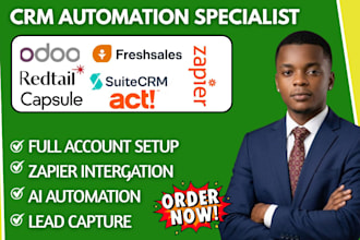 odoo data migration redtail CRM freshsales suite capsule act zapier integration