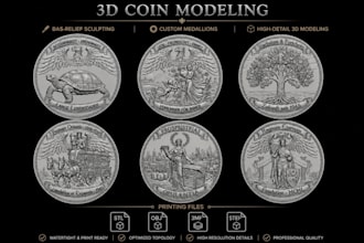 sculpt printable 3d coin model bas token challenge coin stl for 3d printing cnc