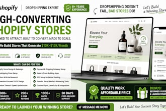 build you a clean ready to sell clothing, gadget shopify dropshipping store