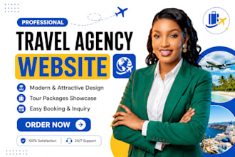 design travel agency website with booking and tour features, tourism agency site