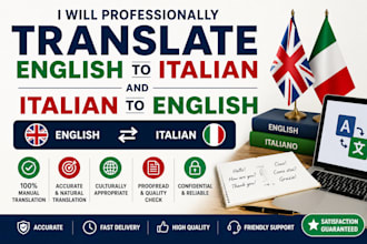 professionally translate english to italian and italian to english proofread