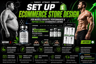 design a muscle growth hormone performance peptide ecommerce store