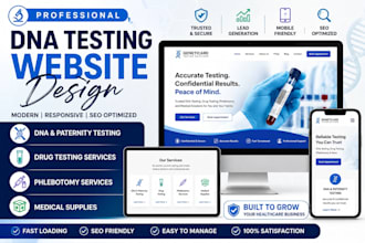 design dna testing website, drug testing website, phlebotomy and medical supply