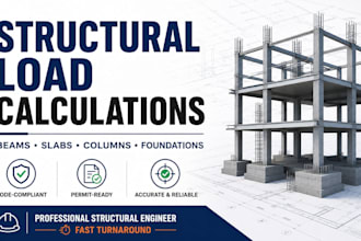 do structural load calculations foe beams, slabs, columns, and foundation