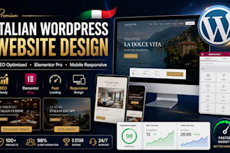 design an italian wordpress website with SEO, speed optimization and elementor