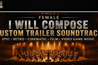 compose custom trailer soundtrack, epic retro cinematic film, video game music