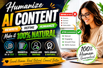humanize ai content, rewrite ai text, and make it sound 100 percent natural