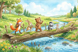 illustrate children book, kids story book illustration and book cover