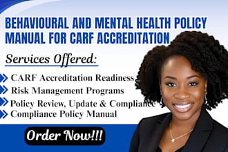 write behavioural and mental health policy manual, compliance carf accreditation