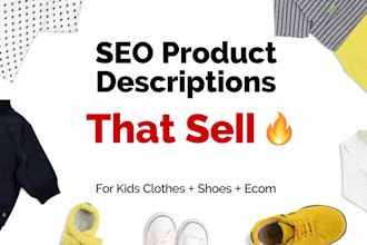 write SEO product descriptions, web content and blog posts