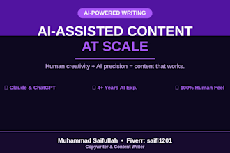 write SEO blog posts, product descriptions and website copy