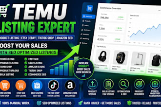do temu product listing temu shop optimization tiktok etsy ebay listing SEO