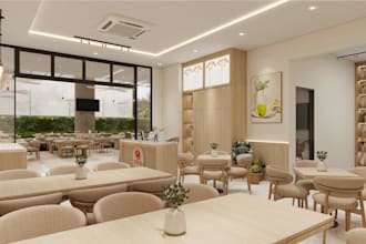 skp restaurant interior,3d retail shop,hotel lounge render,cafe dining layout,d5