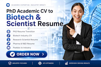 professionally convert your phd academic cv into a biotech or scientist resume