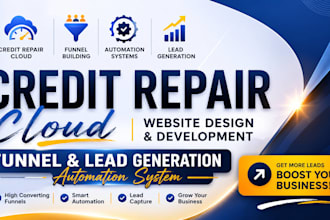 build credit repair cloud website, funnel and lead generation automation system