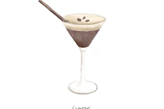 illustrate a custom drink or cocktail